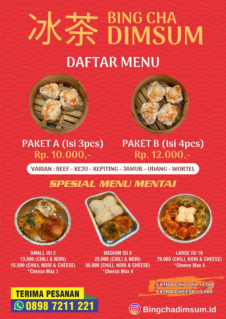 Daftar Menu Bing Cha Dimsum 冰茶